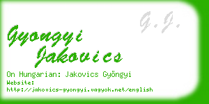 gyongyi jakovics business card