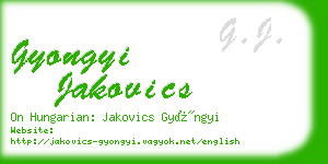 gyongyi jakovics business card